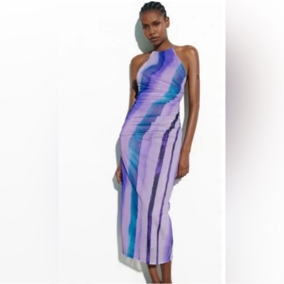 Zara Dresses & Skirts - Zara Waterfall Halter Dress